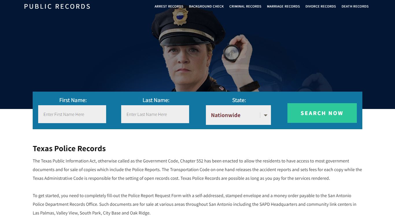 Texas Police Records | Get Instant Reports On People